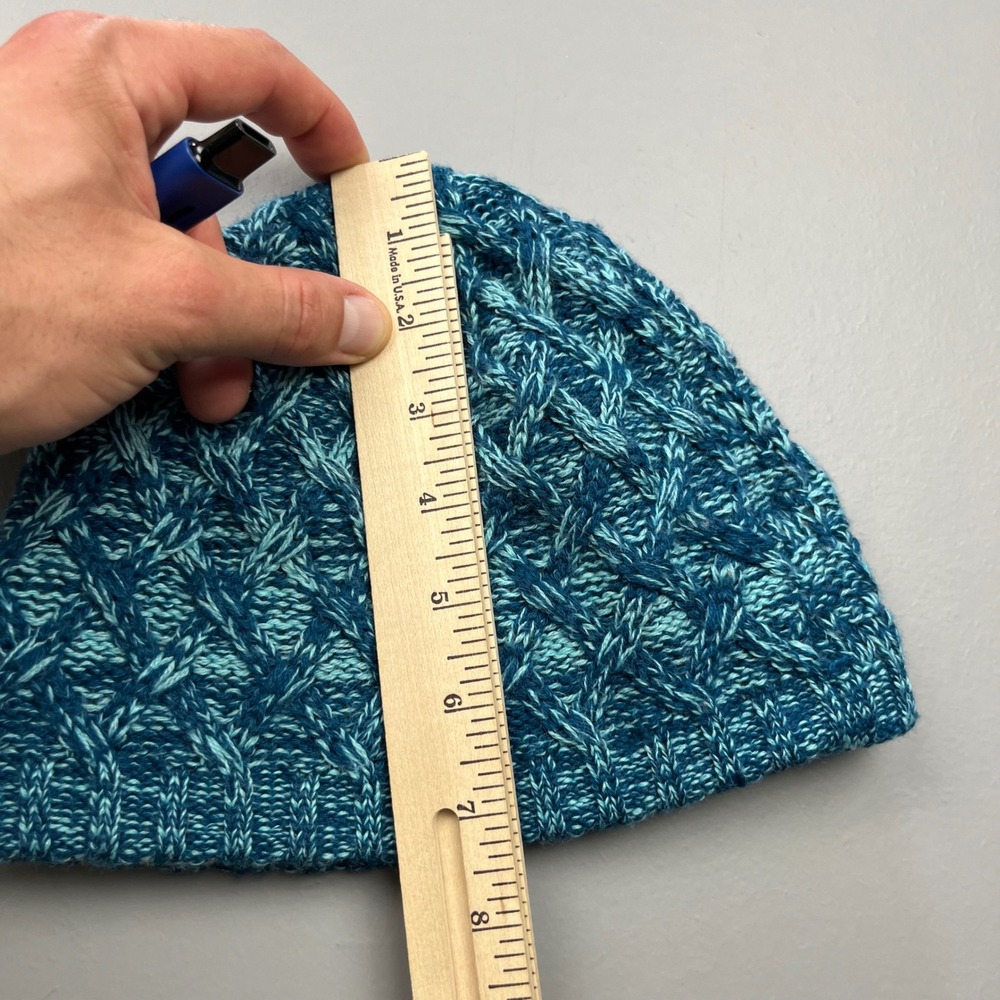Smartwool Beanie Unisex OSFM Blue Teal Cable Knit Lined Winter Hat SC131 - Picture 6 of 8